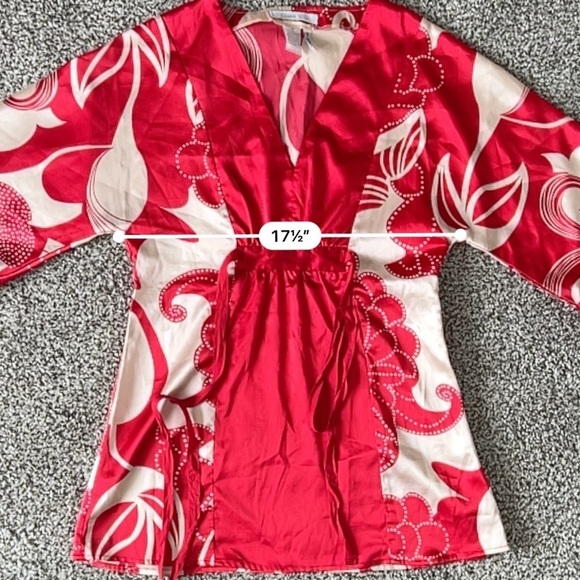 Vintage Y2K Charlotte Russe Silk Babydoll Top – 90s, 2000s, Kimono, Japanese - Picture 11 of 12